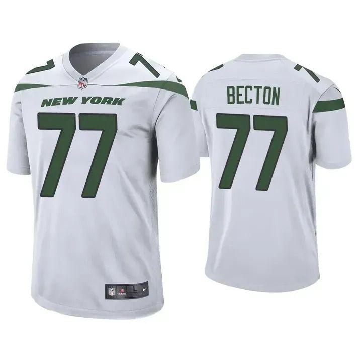 Men New York Jets #77 Mekhi Becton Nike White Player Game NFL Jersey->new york jets->NFL Jersey
